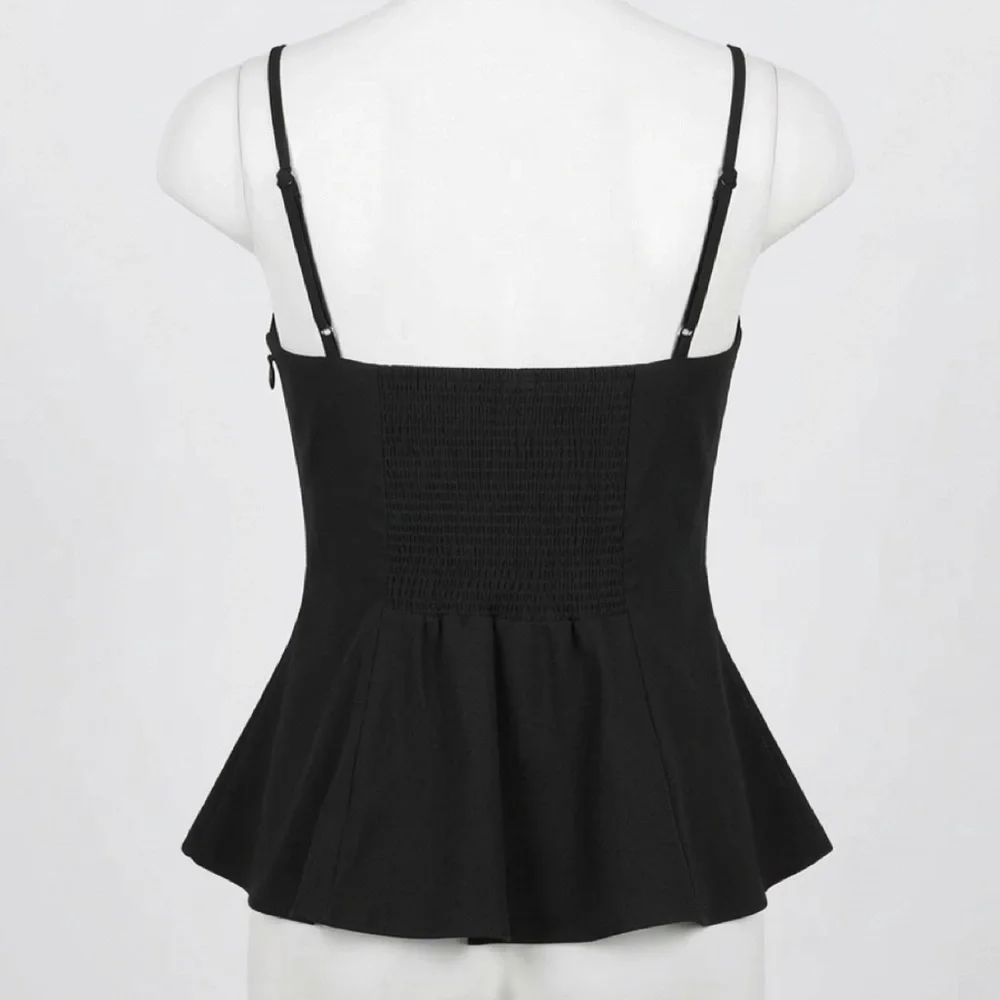 Reformation Genevieve Lace Trim Black Camisole Size 6 - Picture 5 of 8